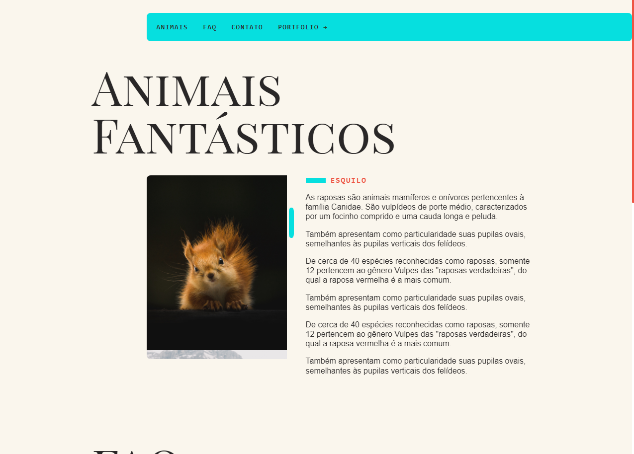 Projeto animais fantasticos desenvolvido com HTML,CSS E JAVASCRIPT